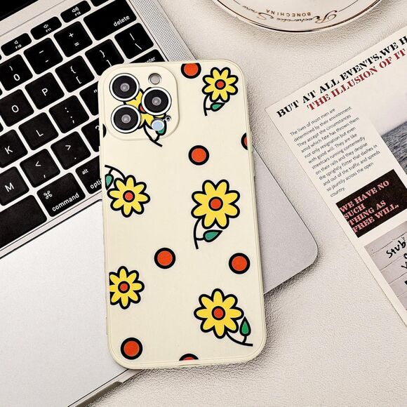 iPhone 13 Pro Max Case,Cute Vintage Yellow Flowers Pattern Design (Red Dots) - Picture 3 of 7